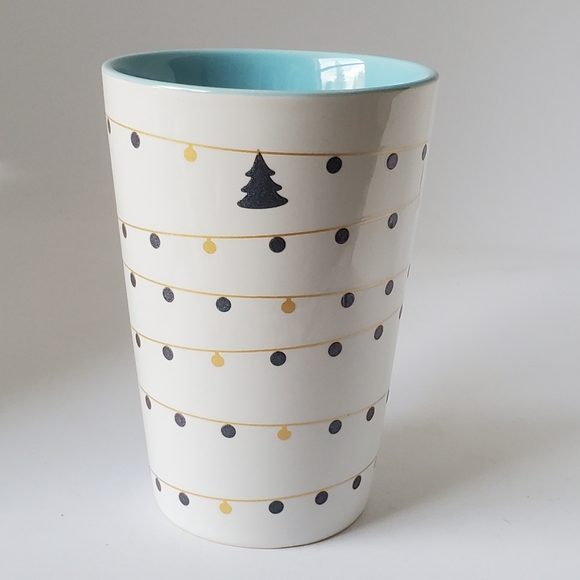 Davids Tea Perfect Mug Christmas Tree Holiday Lights Turquoise Inside (Mug Only) - Picture 3 of 8